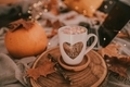 Halloween night with a cup of marshmallows hot chocolate  - PhotoDune Item for Sale