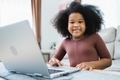 African American girl have fun working together while studying online using computers at home
 - PhotoDune Item for Sale