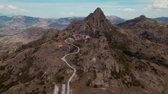 Monastery of Treskavec Prilep from above. Amazing drone view.