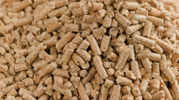 Looped Closeup Rotation of Compacted Wooden Sawdust Pellets