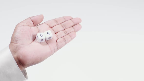 Holds White Dice Six And Five Sixty Five 65