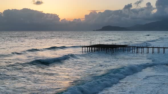 Cloudy Sunset at Sea Turkey Alanya 4 K