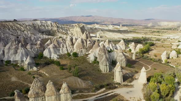 Landscapes of Cappadocia Shot on a Drone Turkey