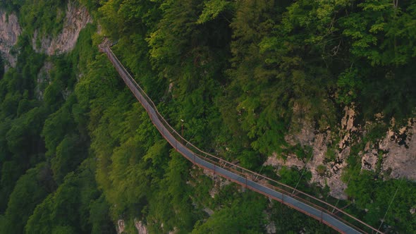 Thin and Marvelous Hiking Trail Above Okatse Canyon Near Kutaisi Georgia