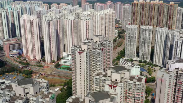 Top view of Hong Kong city