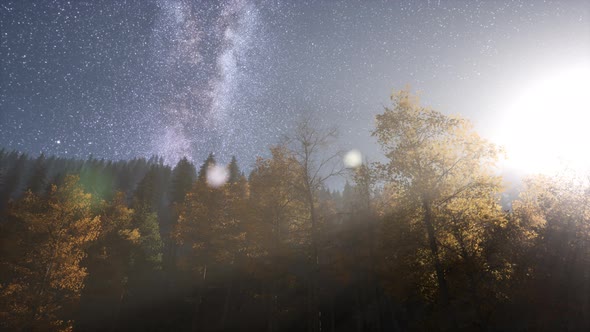 Milky Way Stars with Moonlight