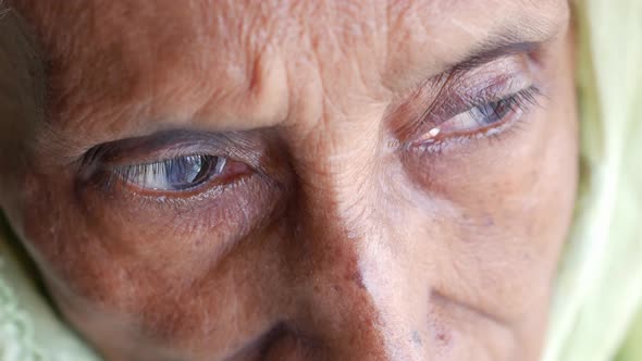 Detail Shot of Asian Senior Women Eye