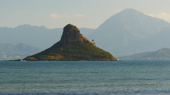 close up shot of mokolii island on the windward side of oahu