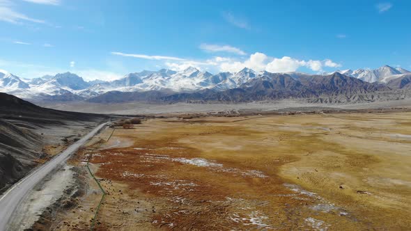 Aerial photograph of Pamir Plateau