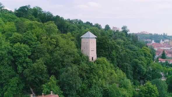 Panoramic view of Brasov old town and Black Tower