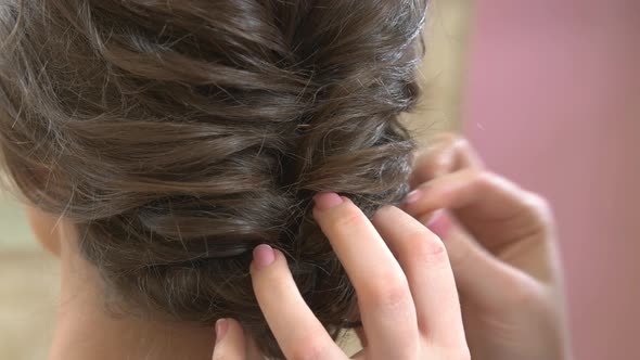 Braided Female Hairdo Close Up