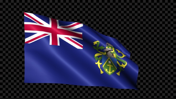 Pitcairn Islands Flag Blowing In The Wind