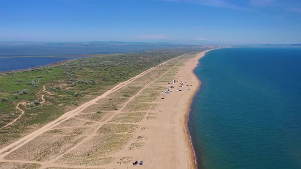 Camping on Sand Beach, Black Sea