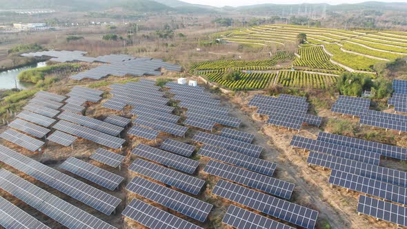 Solar power station in montain