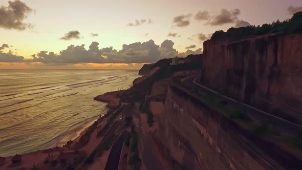 Aerial View of a Rocky Beach Coast Line on Bali