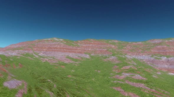 Timelapse aerial view of an Earth-like exoplanet with signs of life and a natural satellite