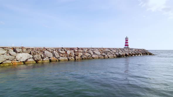 Drone view of Lighthouse at the End of the World