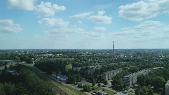 Tranquil Suburbs In A Big City. Multi Storey Buildings And A Large Green Area. Overall Plan