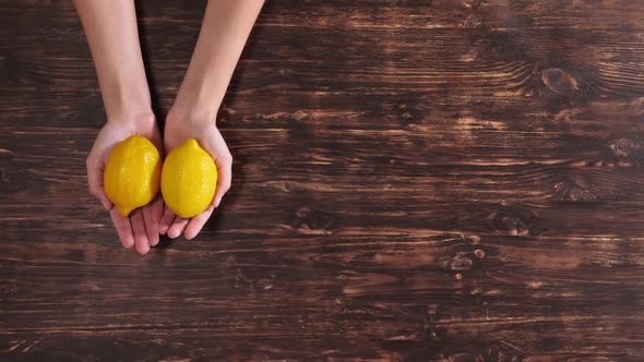 Invisible Person Arms with Lemons