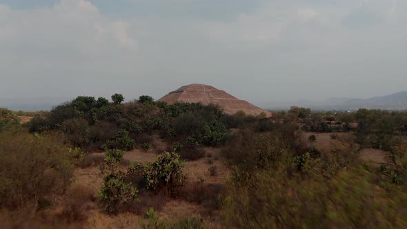 Aerial View Teotihuacan Pyramids Complex Located in Mexican Valley Close to Mexico City