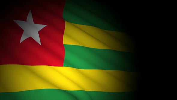 Togo Flag Blowing in Wind