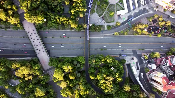 Cenital view of Circuito interior in mexico city