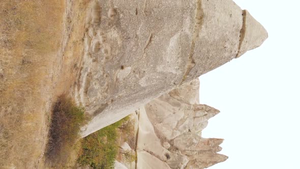 Vertical Video Cappadocia Landscape Aerial View