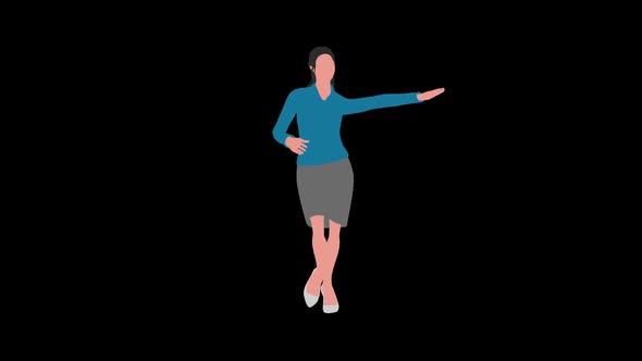 2D Business Woman Dance Loop alt