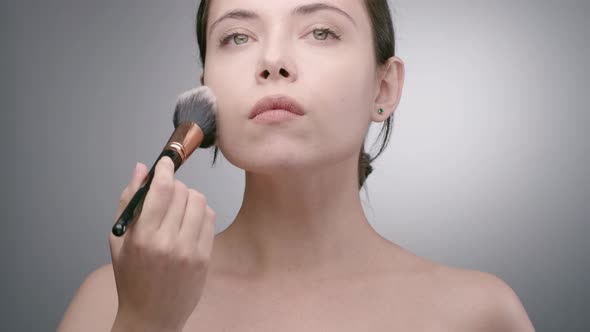 Woman Getting Ready and Doing Makeup