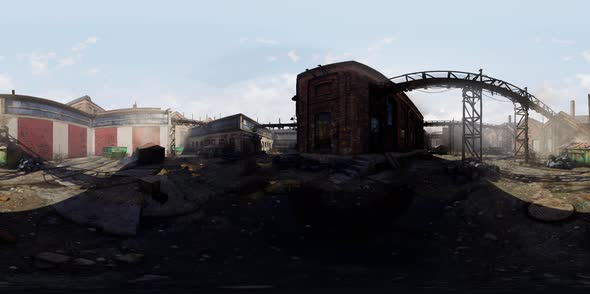 VR360 View of Old Abandoned Factory