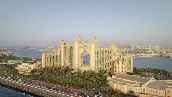 Aerial view of Atlantis the palm resort, Dubai, UAE.