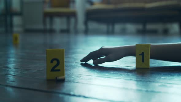 Closeup of a Crime Scene in a Deceased Person's Home.