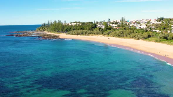 Aerial view of Shelly Beach Caloundra, Sunshine Coast, Queensland, Australia