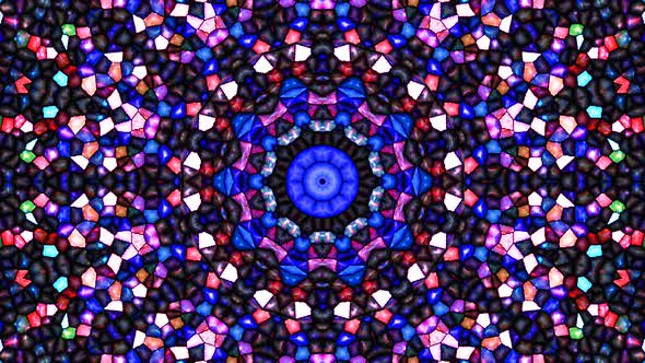 Abstract Kaleidoscope pattern with full colors. Magic mandala. 4k