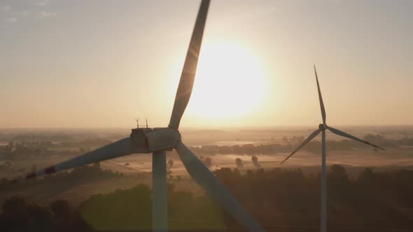 Windmills Source of Electricity at Sunrise