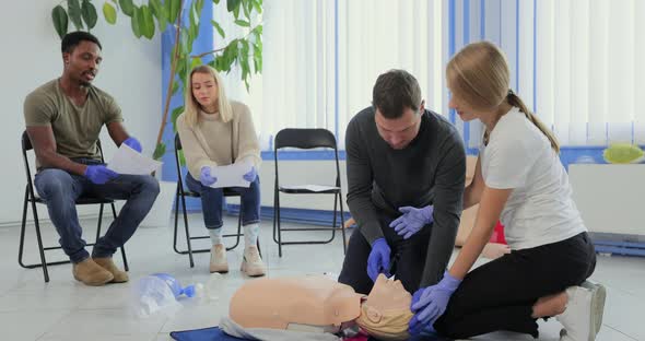 First Aid Resuscitation CPR Training Medicine Healthcare and Medical Concept