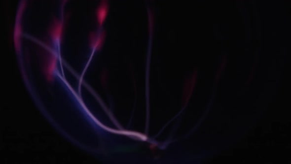 Lasers of plasma ball moving in slow motion