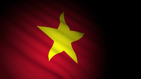 Vietnam Flag Blowing in Wind