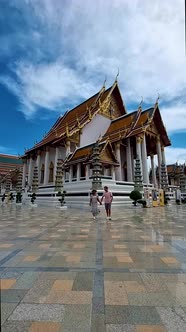 Wat Suthat Thepwararam Ratchaworahawihan the Royal Temple in Capital City Bangkok Thailand