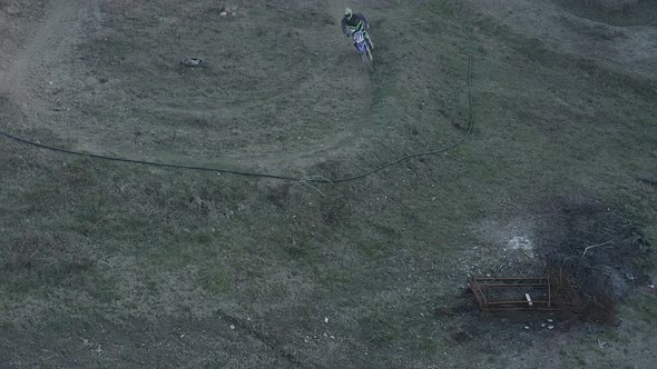 Motocross rider on a dirt track