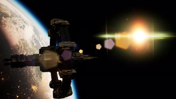 International Space Station Over the Planet Earth alt