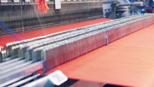 Factory Mechanism is Weaving Fabric