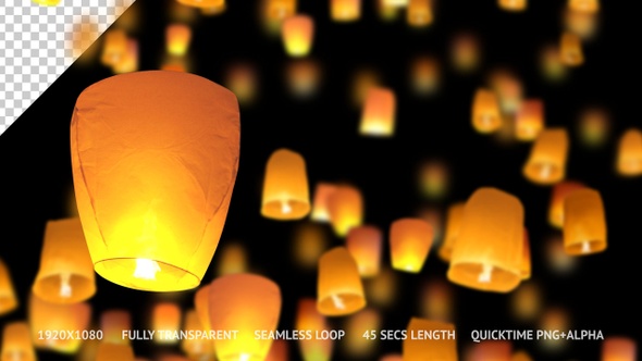 Sky Lanterns Moving Upward alt