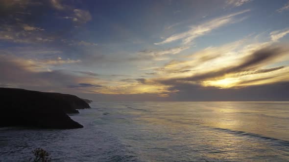 Sunset in Atlantic Ocean, Morocco Coast, Timelapse