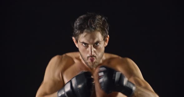 Athletic Male Boxing Slow-Motion