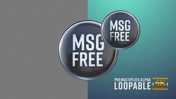 Msg Free Badge Looping with Alpha Channel