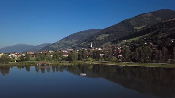 Aerial View of Uttendorf Town, Austria