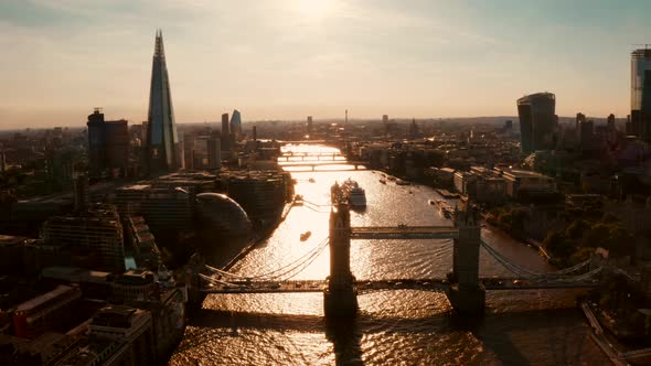 Aerial View of The London City Center from Above