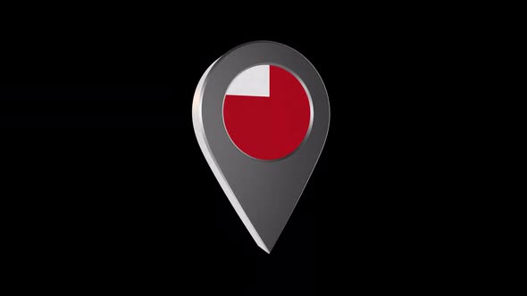 3d  Map Navigation Pointer With Flag Of Abu Dhabi (United Arab Emirates) With Alpha Channel 2K