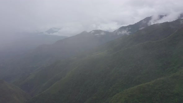 Rainforest on Top of the Mountain. Rain Clouds in the Highlands